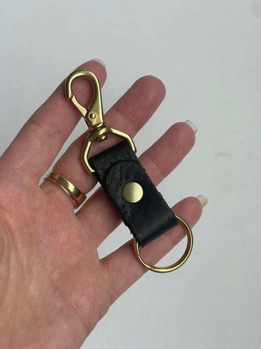 Primecut Leather Keychain in BLACK