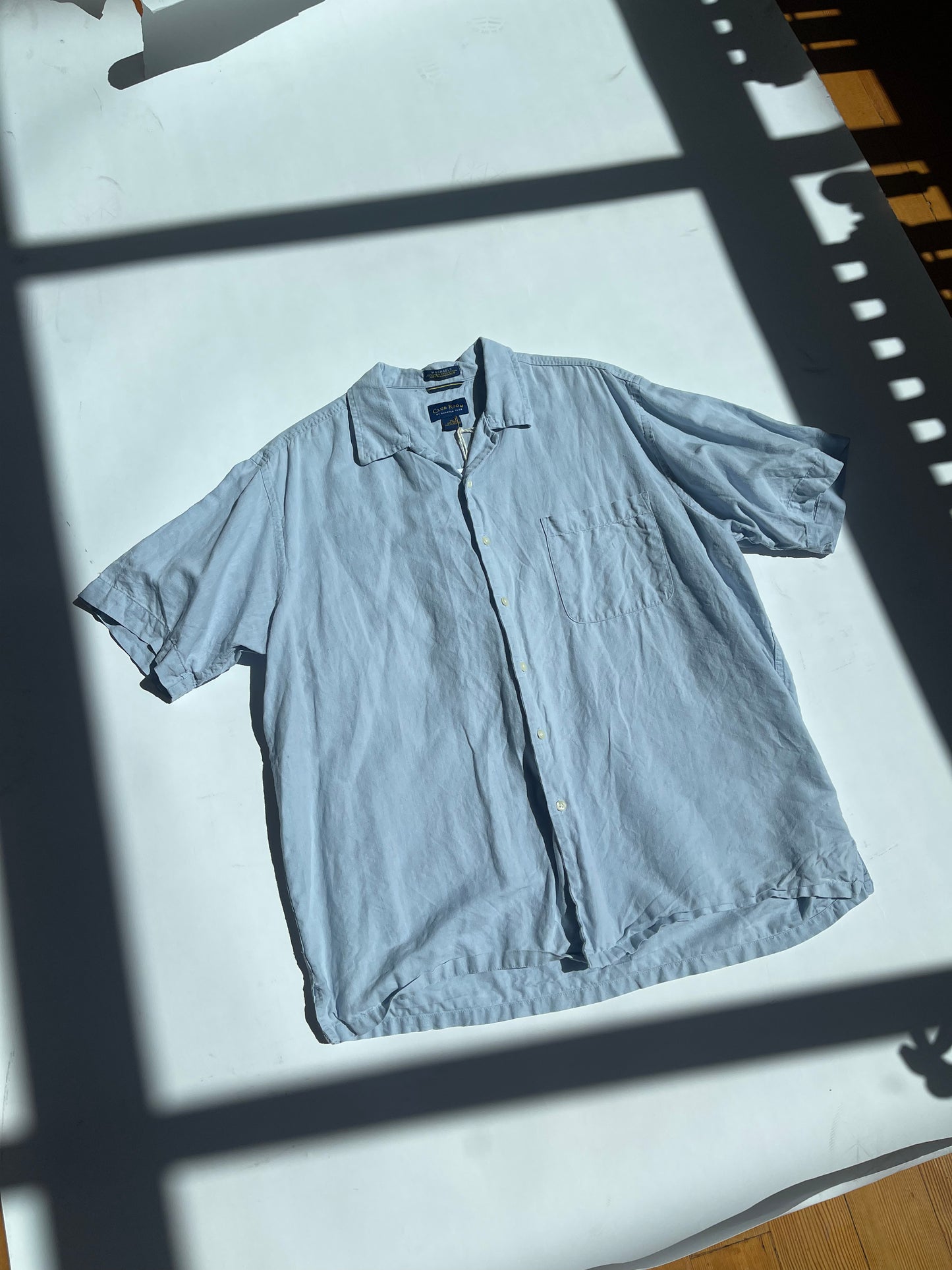 Vintage Linen Blend Shirt in Blue - up to XL