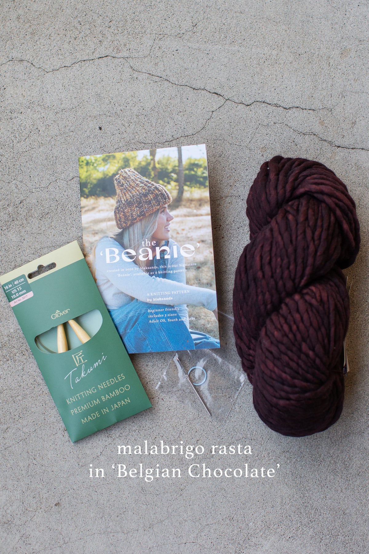 the Beanie - a Knitting Kit ( YARN + BOOKLET )