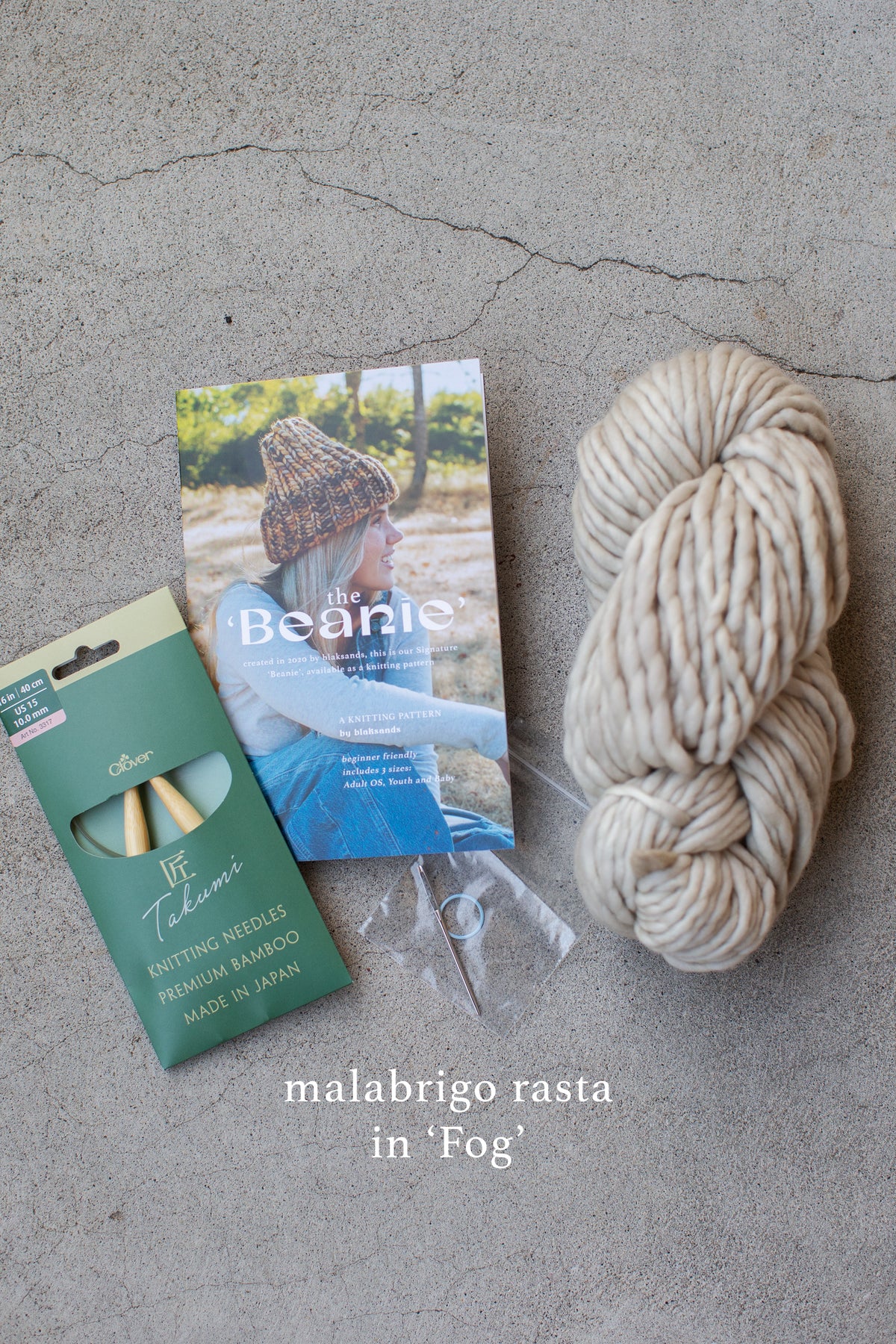 the Beanie - a Knitting Kit ( YARN + BOOKLET )