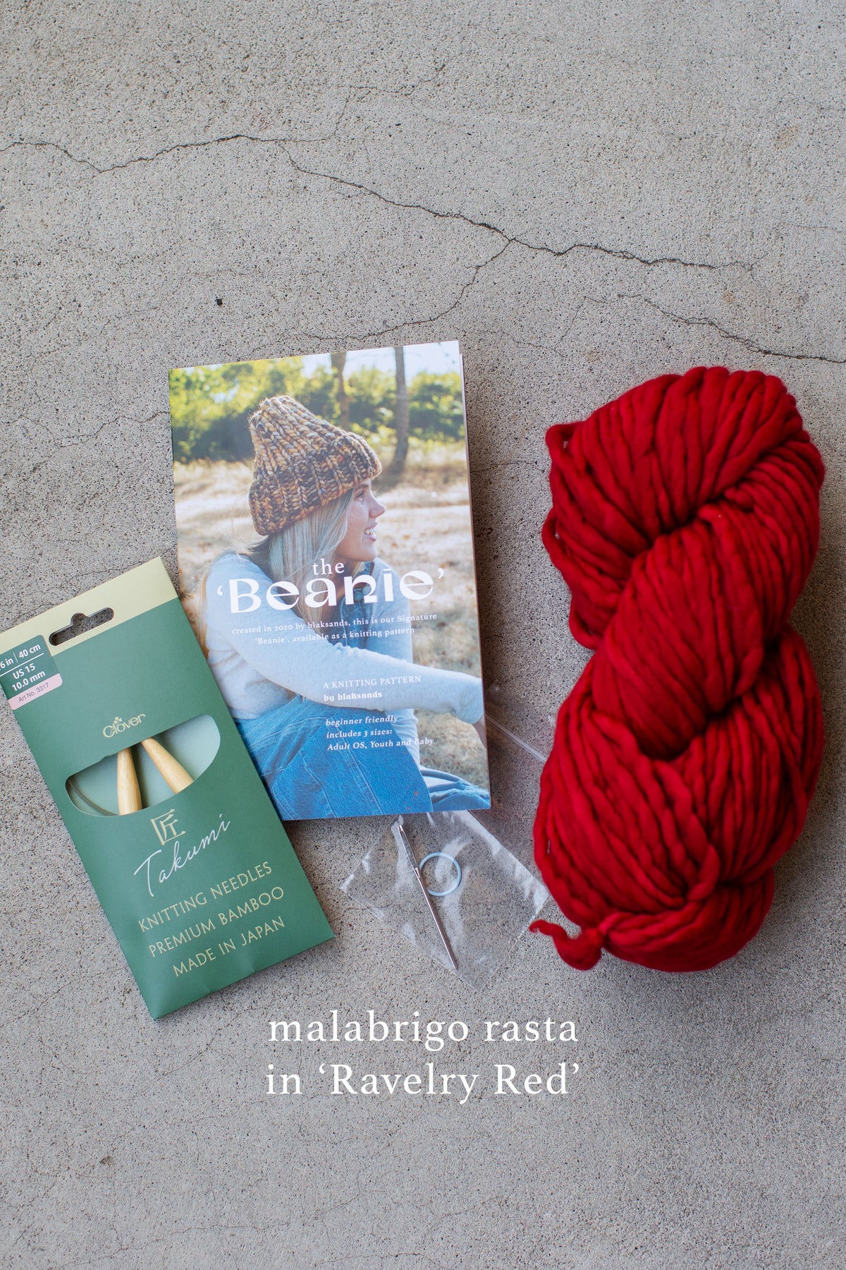 the Beanie - a Knitting Kit ( YARN + BOOKLET )