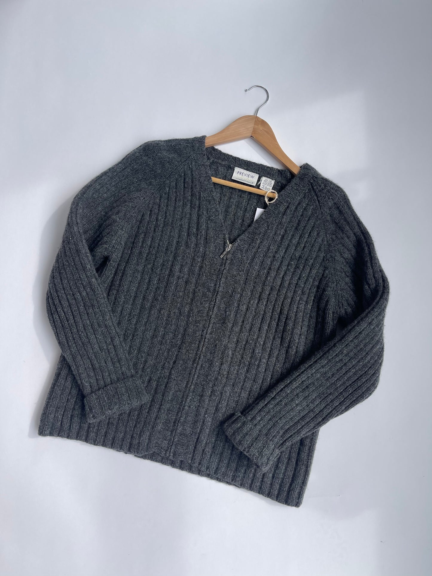 Vintage Wool Zip Sweater - up to M