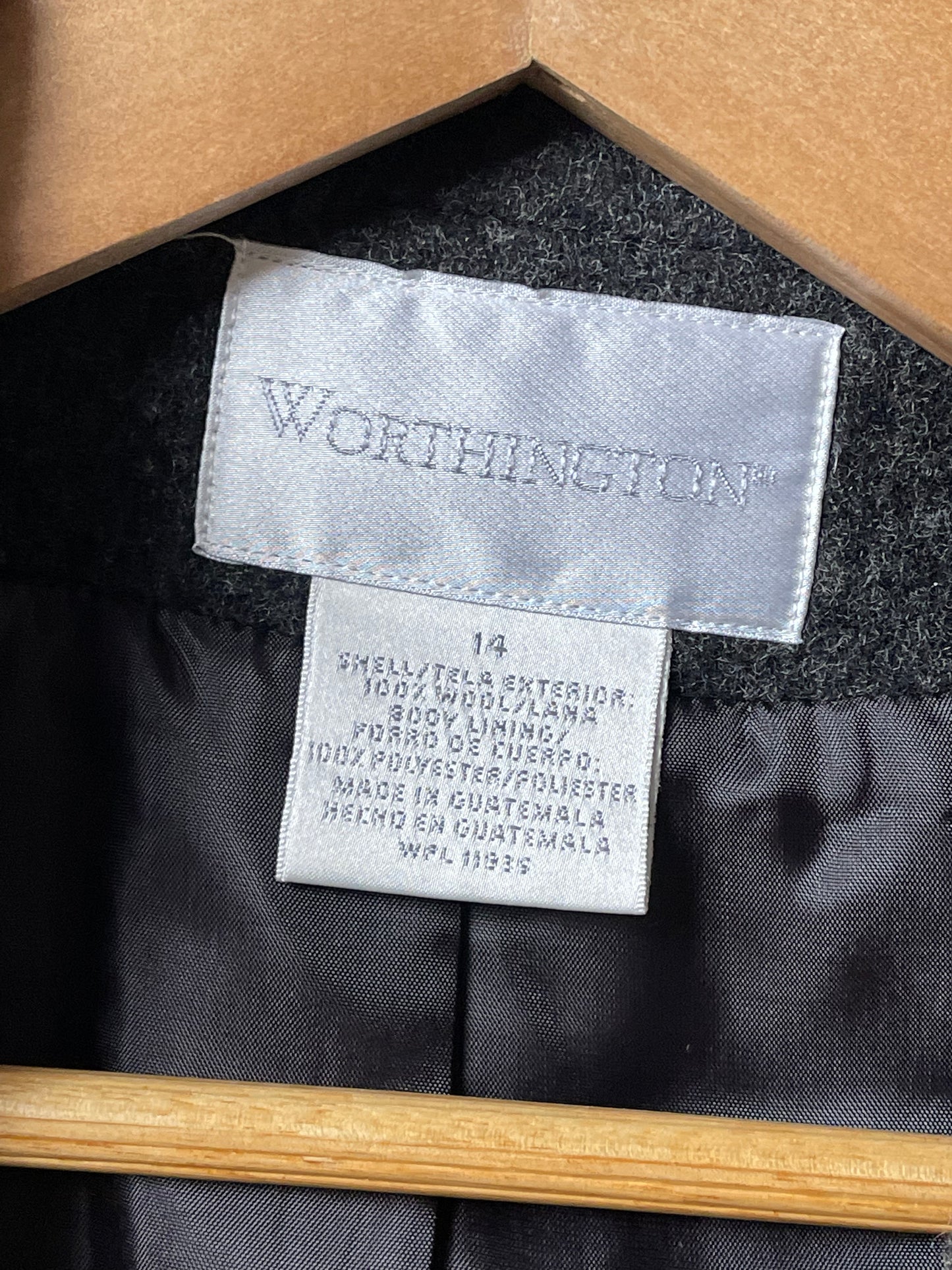 Vintage Grey Wool Overcoat - L/XL