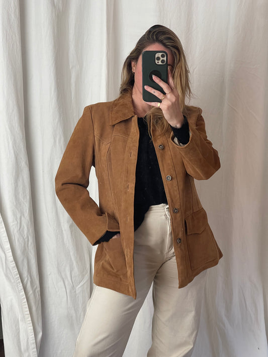 Vintage 70s Suede Jacket - up to L